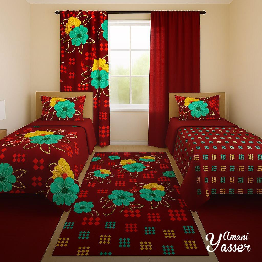 طقم غرفة ( ملاية + سجاد + ستاره)