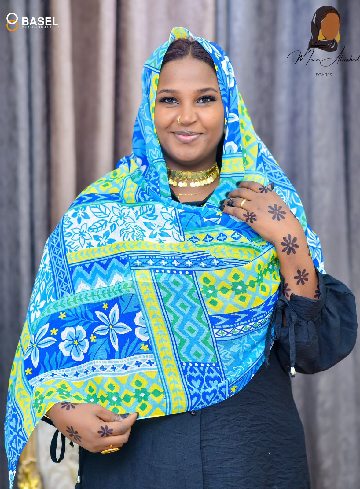 طرحة قطن مخلوط بتوتل