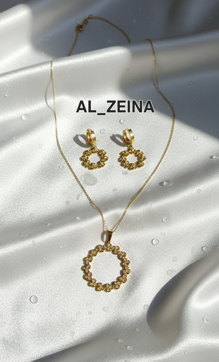 طقم اكسسوار (سلسلة + حلق) استانلس استيل