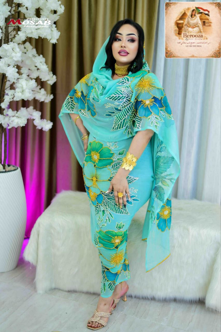 توب حرير سلك مشغول كريستال هندي